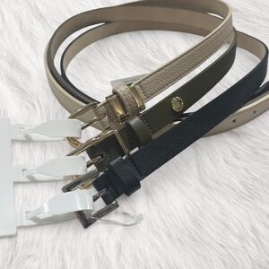 Steve Madden NEW set of 3 belts - Small | Soft Vegan Leather Green Beige Black